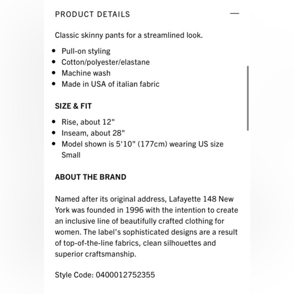 𝅺LAFAYETTE 148 NEW YORK Murray Pant S - Picture 10 of 10